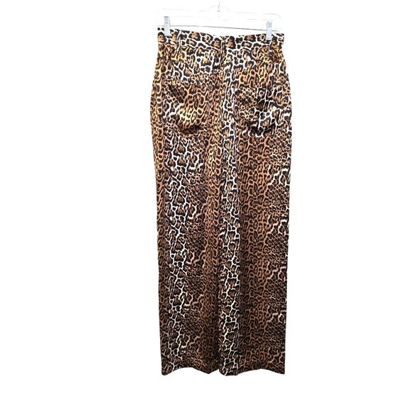 Ena Pelly Womens Cheetah Flare Pants Neutral Size 8 Polyester & Rayon Animal Pri - Picture 2 of 12